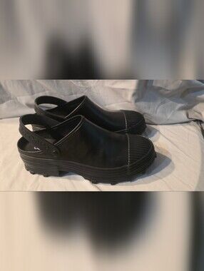 CAMPERLAB Traktori Clogs Black Leather Men Size 11 NWOB Defects